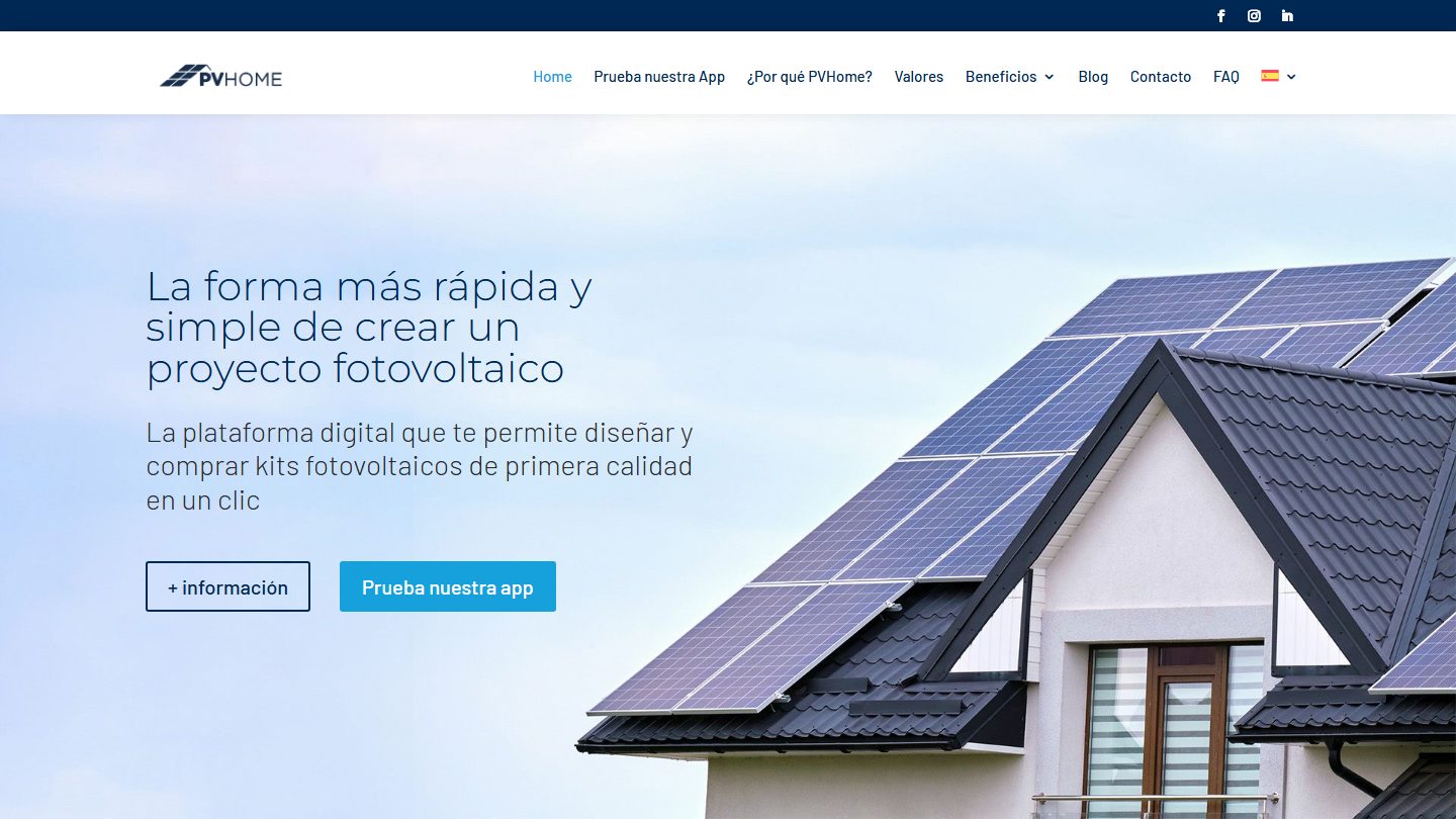 Portada de la web de PVHome